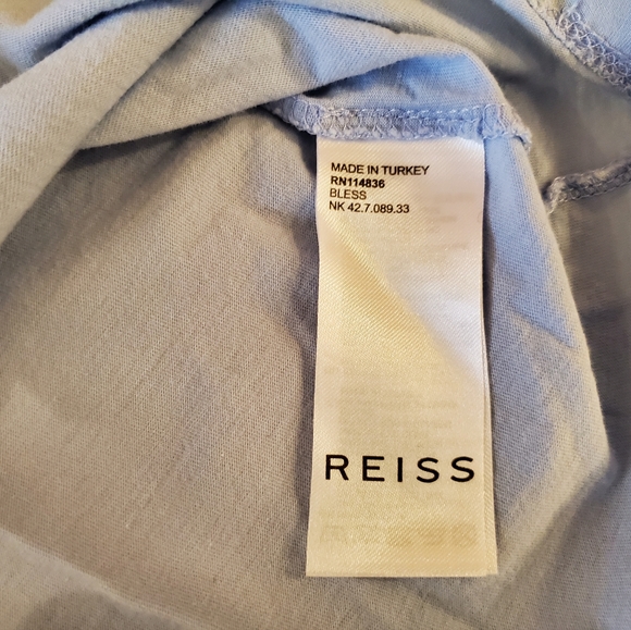 Reiss Blue Lightweight Cotton T-Shirt - Picture 5 of 9